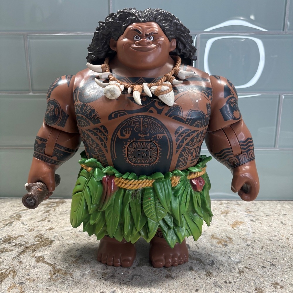 Disney Moana Maui Talking Action Figure With Hook And Tattoos 9 voice lines
